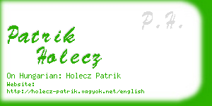 patrik holecz business card
